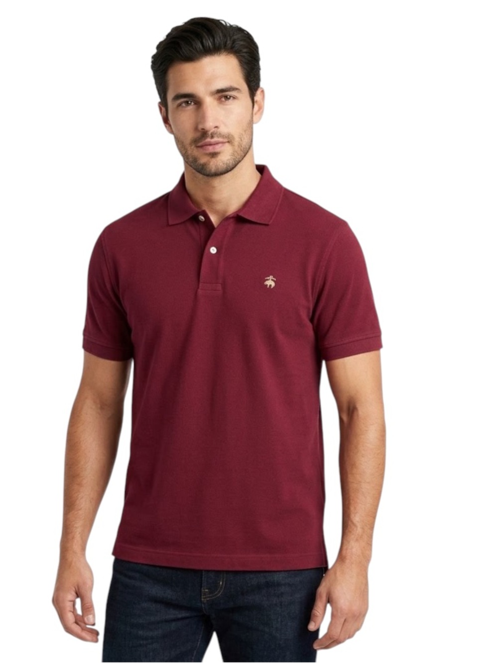 Brooks Brothers Burgundy Short Sleeve Piqué Polo Shirt